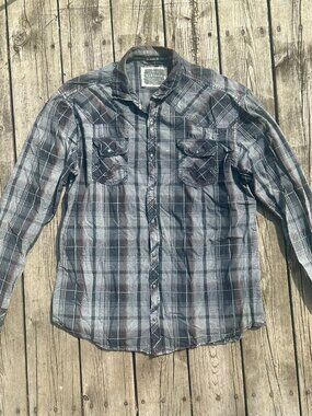 BKE Vintage Buckle Button Down Shirt Men's